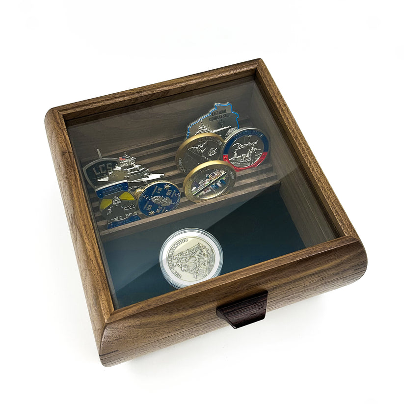 Wooden Challenge Coin Display Case