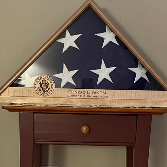 Crafted Memorials Flag Display Case on night stand Customer Photo 2