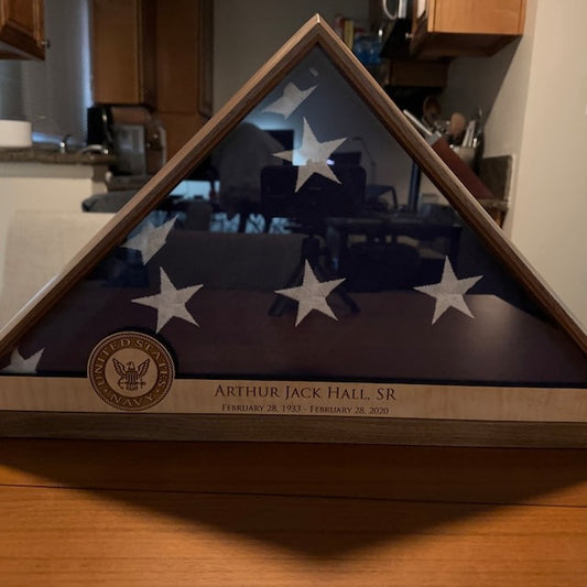Crafted Memorials Flag Display Case US Navy Crest Customer Photo 8