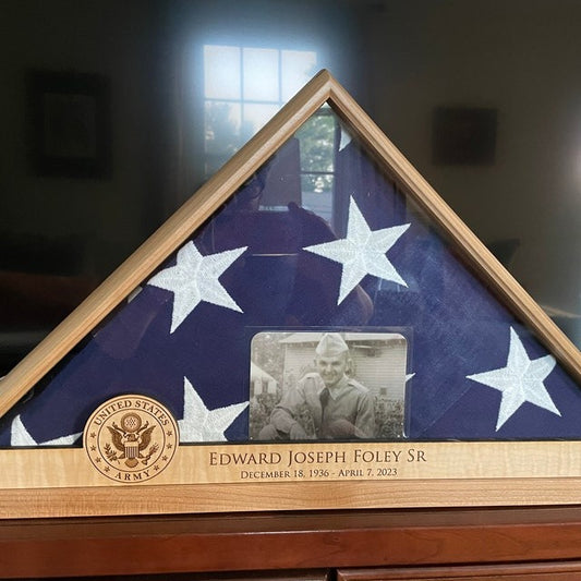 Crafted Memorials Flag Display Case with a photo Customer Photo 5