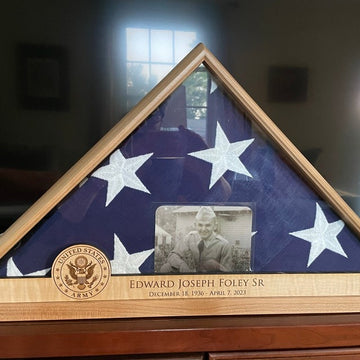 Crafted Memorials Flag Display Case with a photo Customer Photo 5