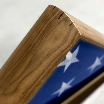 Crafted Memorials Flag Display Case for Burial Flag closeup